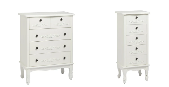 white bedroom drawers